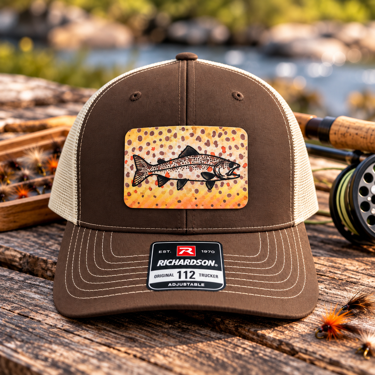 Brown Trout Fly Fishing Hat – Richardson 112 Trucker Cap