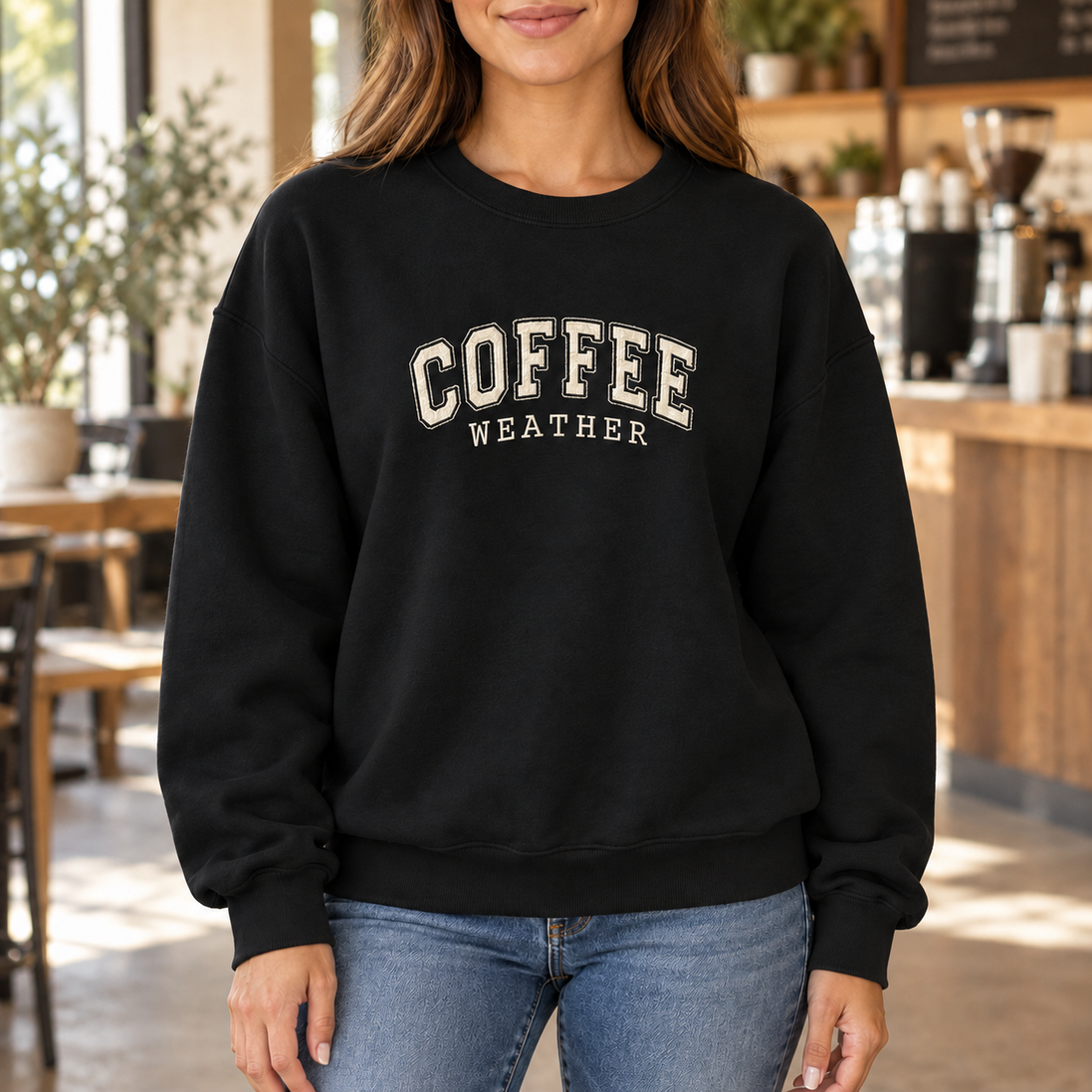 Coffee Weather Embroidered Sweatshirt
