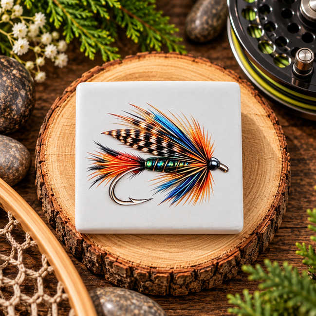 Fly Fishing Fridge Magnet, Ceramic Fishing Fly Magnet, Dimensional UV Printed Magnet, Fly Fisherman Gift, Angler Gift