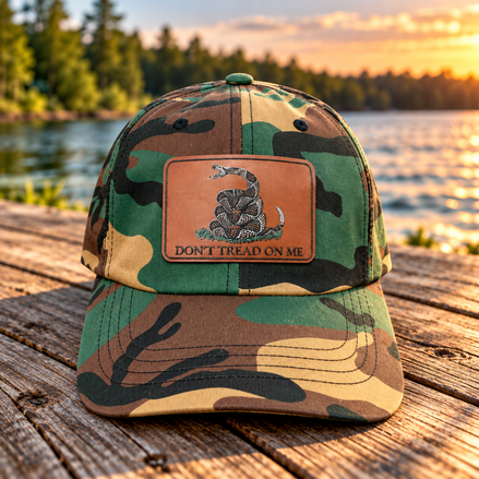 Don't Tread on Me Camo Trucker Hat – Gadsden Flag Patch