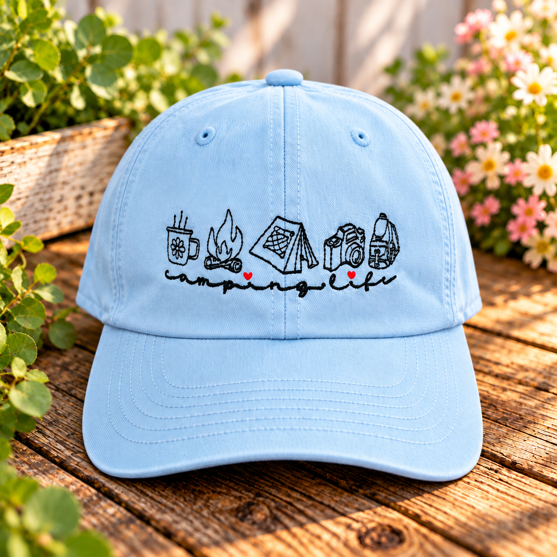 Camping Life Embroidered Yupoong Dad Hat