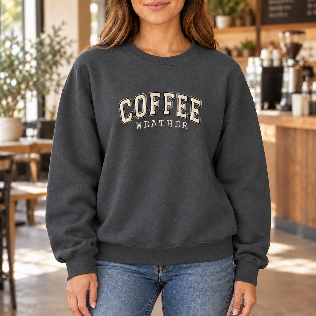 Coffee Weather Embroidered Sweatshirt