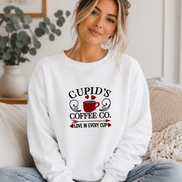 Cupid’s Coffee Company Embroidered Sweatshirt - Valentine’s Day Coffee Lover Gift