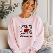 Cupid’s Coffee Company Embroidered Sweatshirt - Valentine’s Day Coffee Lover Gift