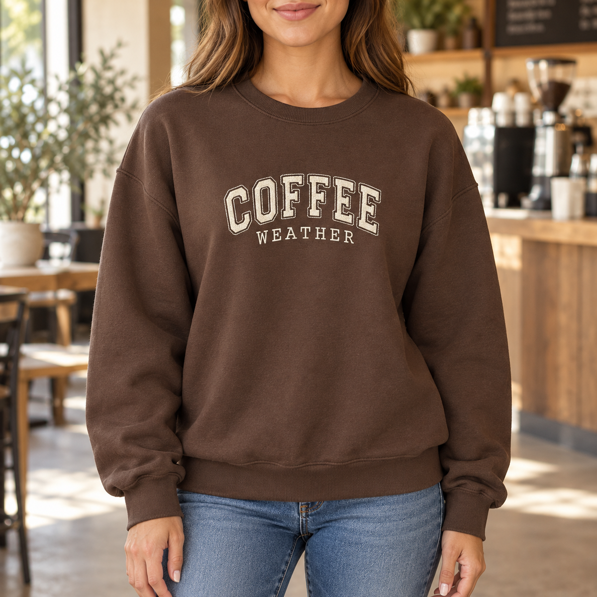 Coffee Weather Embroidered Sweatshirt