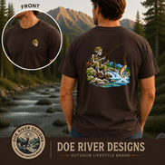 Skeleton Fly Fishing T-Shirt or Sweatshirt | Front & Back Graphic