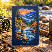 Personalized Fly Fishing Journal, Fly Fisherman Notebook, River Fishing Journal, Angler Gift, Fishing Gift for Men, Outdoor Journal