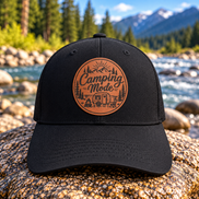 Camping Mode Patch Hat – Black Yupoong Dad Cap