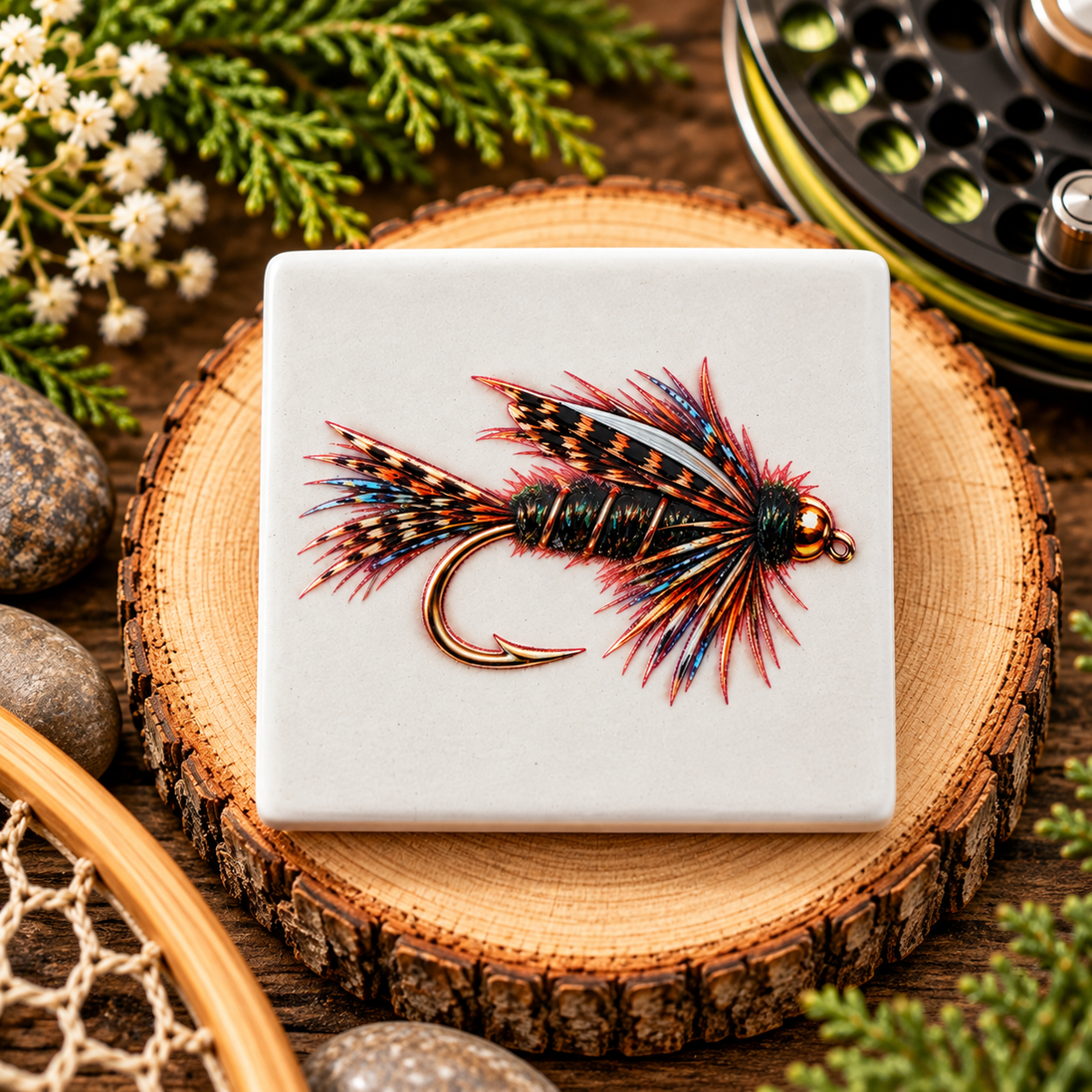 Fly Fishing Fridge Magnet, Ceramic Fishing Fly Magnet, Dimensional UV Printed Fly Lure Art, Fisherman Gift, Fly Tying Gift