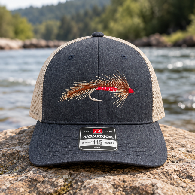 Embroidered Fly Fishing Hat – Richardson 115 Heather Navy/Gray