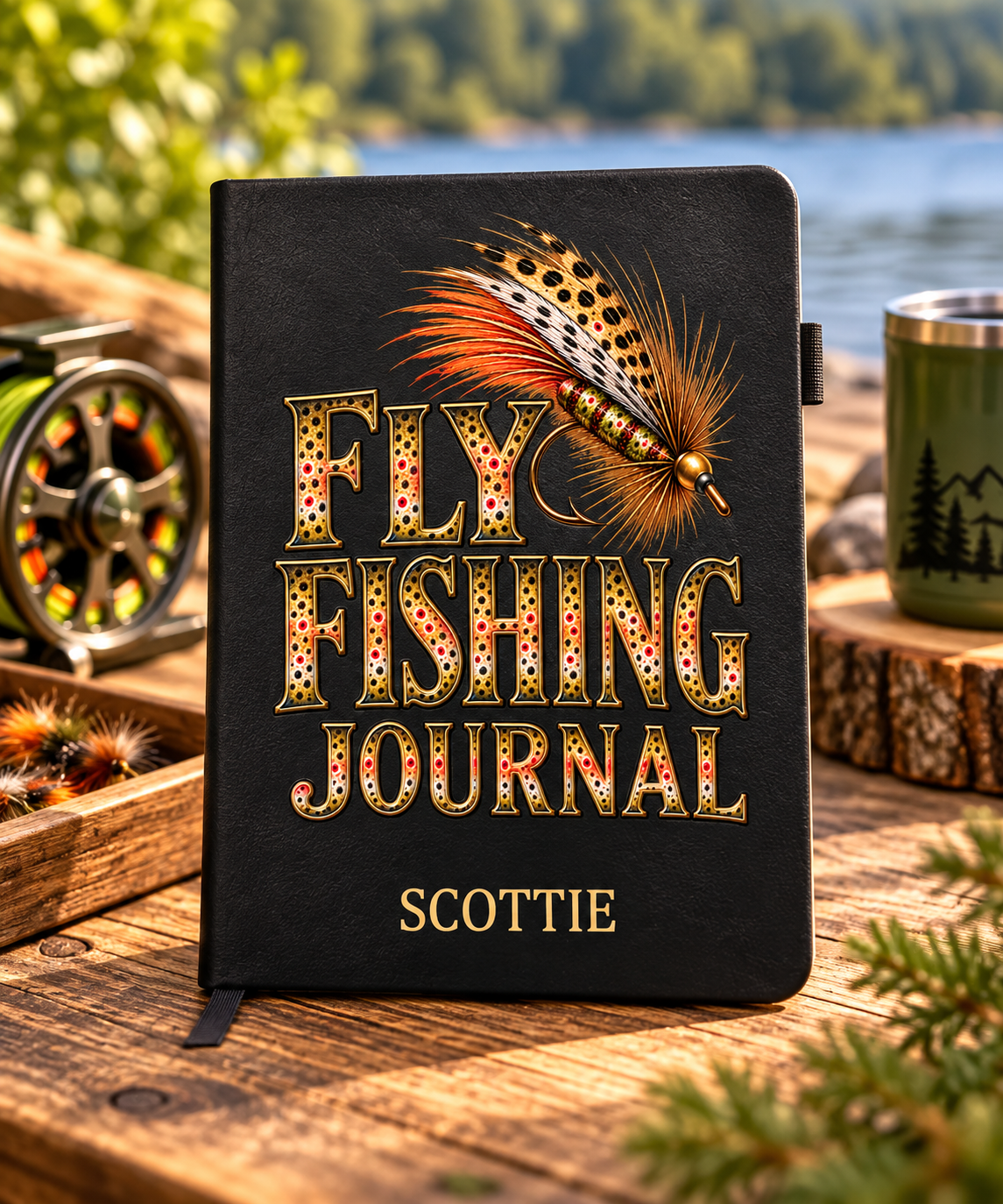 Personalized Brown Trout Fly Fishing Journal, Fly Fisherman Notebook, Custom Fishing Journal, Fly Fishing Gift