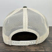 Back view of the rainbow trout patch hat
