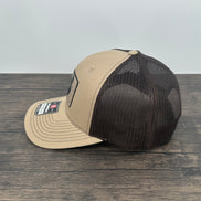 Side view of a bear patch hat
