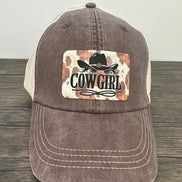 Hat with Cow Print Cowgirl Patch