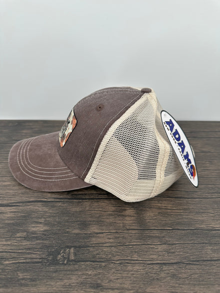 Side view of a Hat with Cow Print Cowgirl Patch
