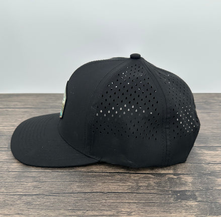 Side view of a fly fishing trout hat