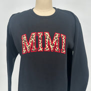 Mimi Leopard Appliqué Sweatshirt | Embroidered Mimi Gift