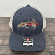 Blue denim color embroidered fly fishing hat