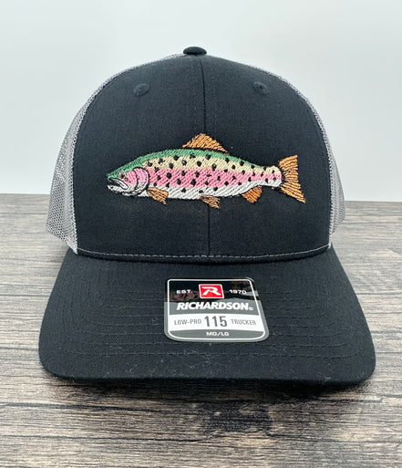 Embroidered Rainbow Trout on a Richardson 115 (6-panel) Hat