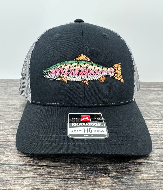 Embroidered Rainbow Trout on a Richardson 115 (6-panel) Hat