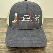 Embroidered Cowgirl Coquette Design Hat