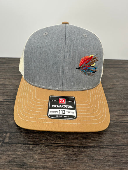 Embroidered Fly Fishing Hat - Side Embroidered Fly - Richardson 112 6-panel cap
