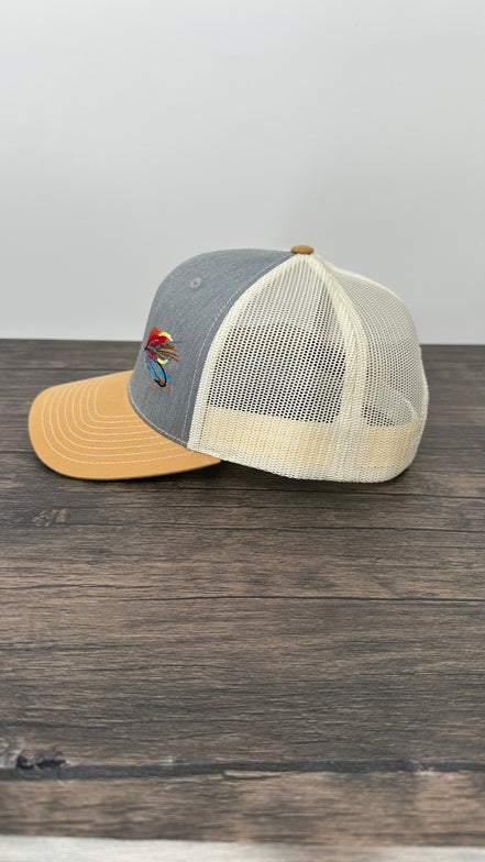 Embroidered Fly Fishing Hat - Side Embroidered Fly - Richardson 112 6-panel cap
