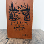 Personalized Refillable Fly Fishing Journal, Custom Engraved Leatherette Notebook, Fishing Log Book, Fisherman Gift, Angler Journal