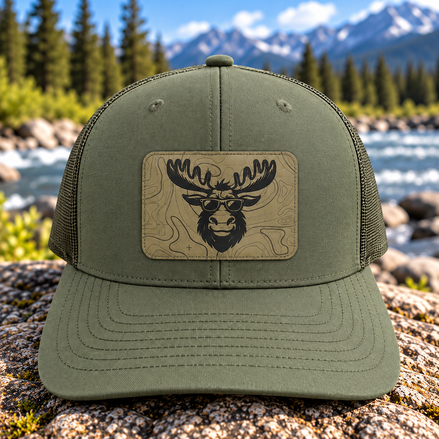 Moose with Sunglasses Patch Hat – Loden Green Richardson 112