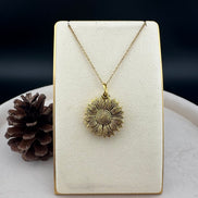 Personalized Sunflower Necklace - Custom Engraved Message Keepsake