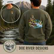 Skeleton Fly Fishing T-Shirt or Sweatshirt | Front & Back Graphic