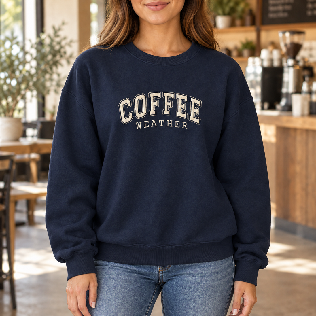 Coffee Weather Embroidered Sweatshirt