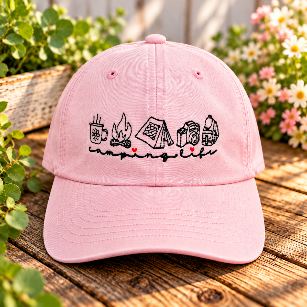 Camping Life Embroidered Yupoong Dad Hat