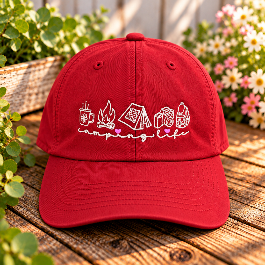 Camping Life Embroidered Yupoong Dad Hat