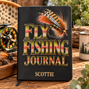 Personalized Rainbow Trout Fly Fishing Journal, Fly Fisherman Notebook, Custom Fishing Journal, Fly Fishing Gift