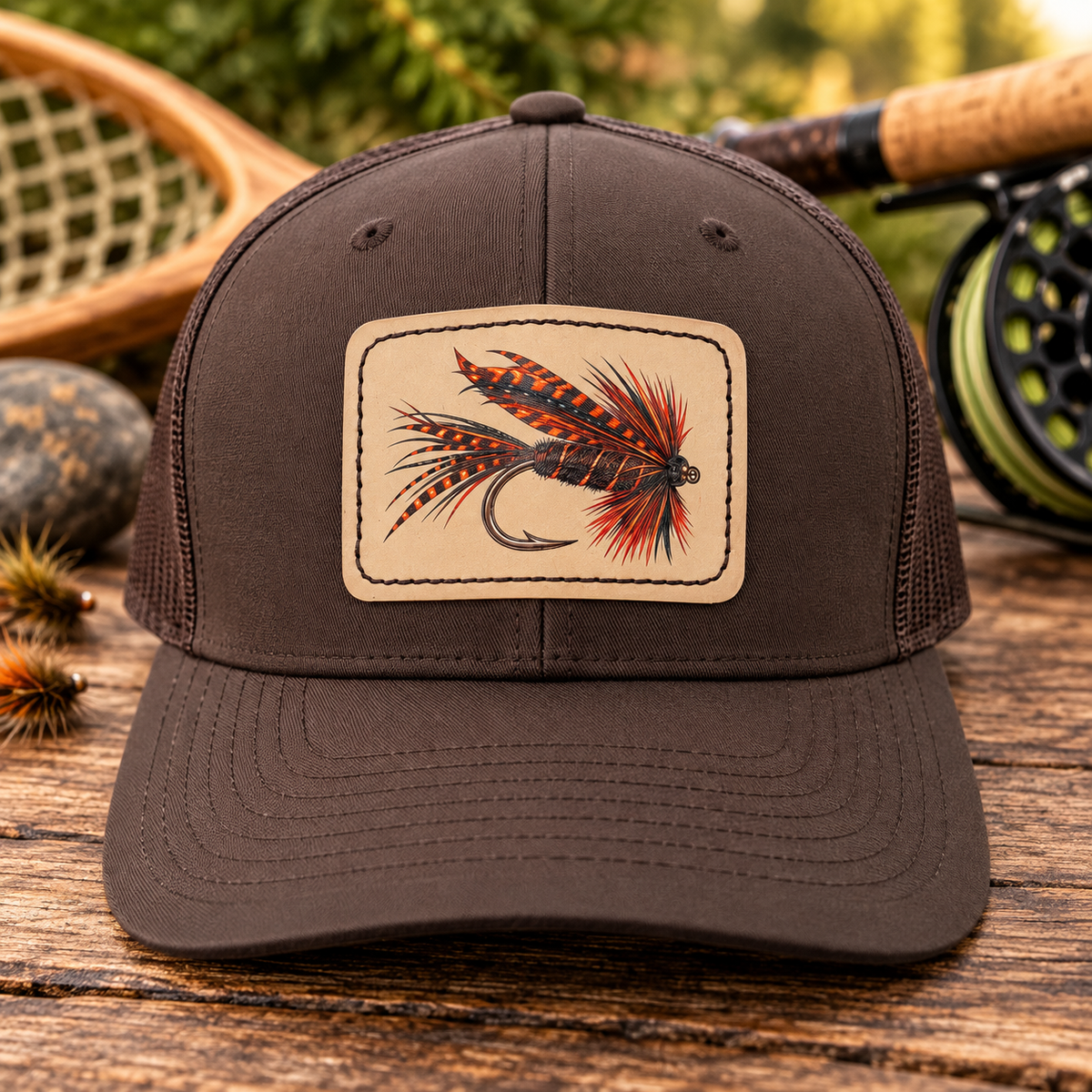 Fly Fishing Hat, Richardson 112 Trucker Hat, UV Printed Fishing Fly Patch, Fly Fisherman Gift, Angler Hat, Fishing Gift for Men