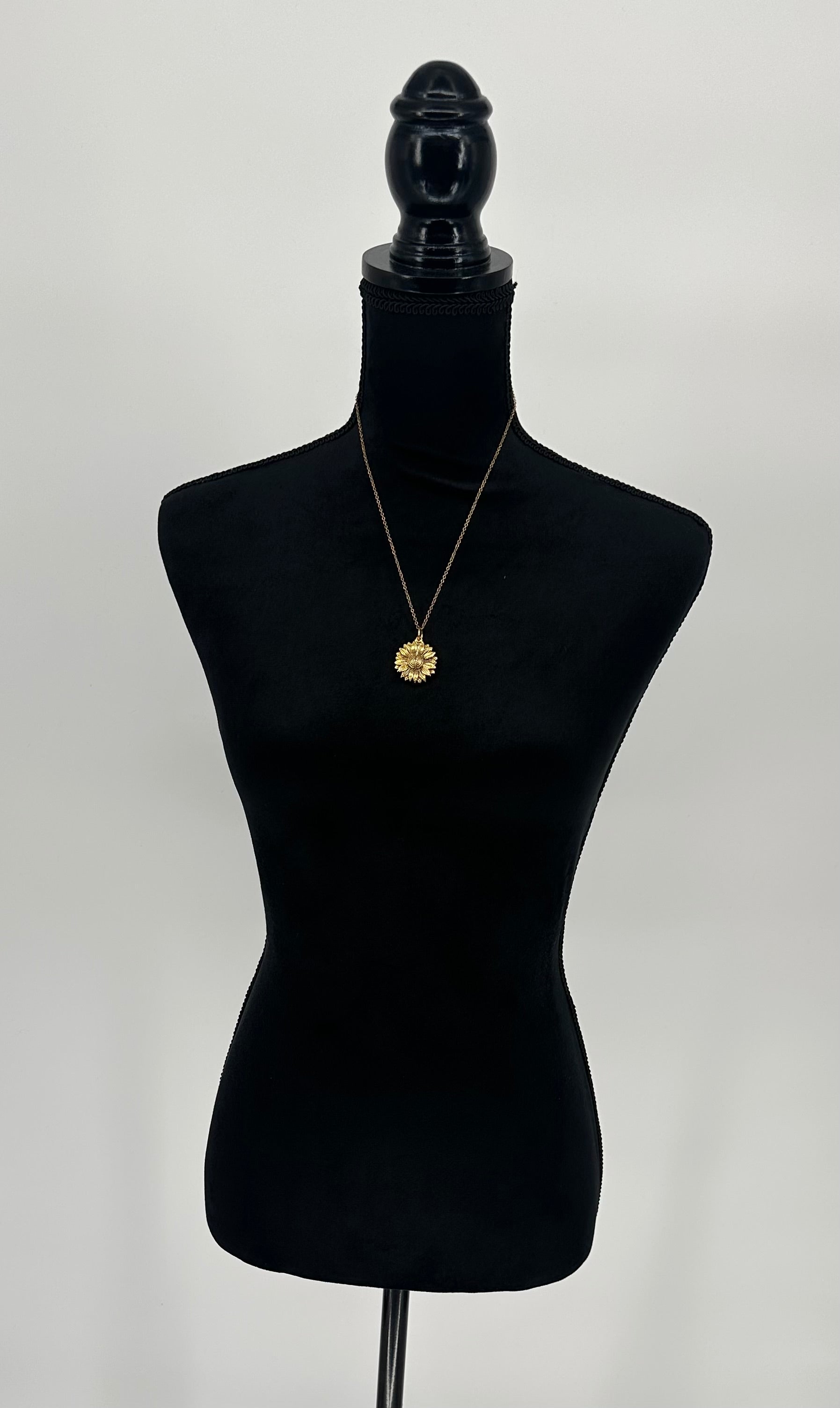 Personalized Sunflower Necklace - Custom Engraved Message Keepsake