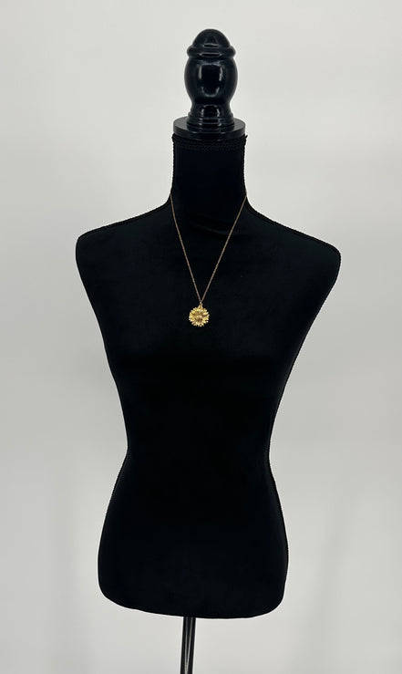 Personalized Sunflower Necklace - Custom Engraved Message Keepsake