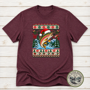 Trout Christmas T-Shirt or Sweatshirt | Ugly Sweater-Style Design