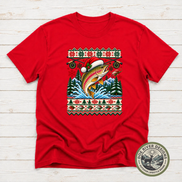 Trout Christmas T-Shirt or Sweatshirt | Ugly Sweater-Style Design