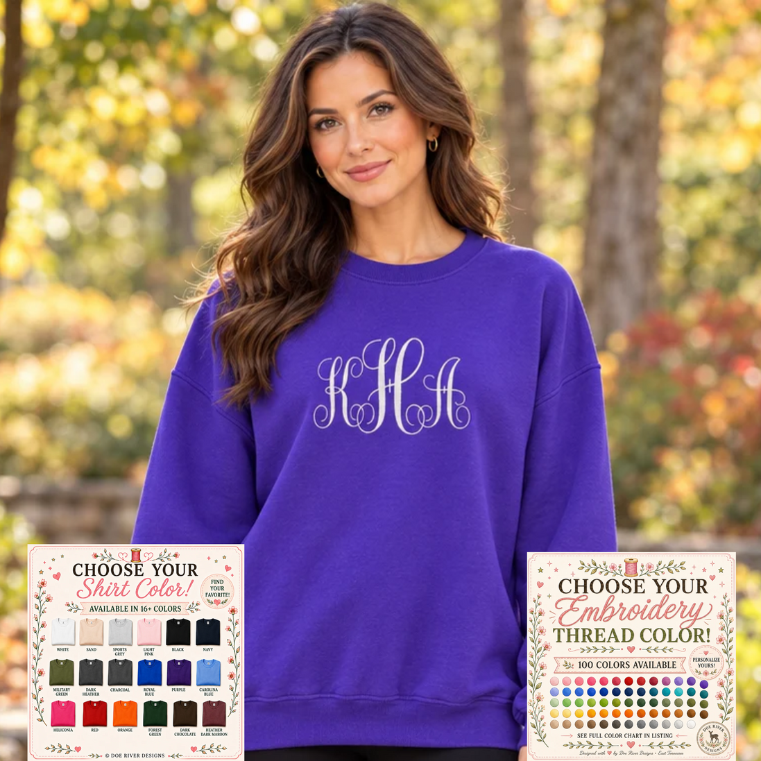 Custom Embroidered Monogram Sweatshirt