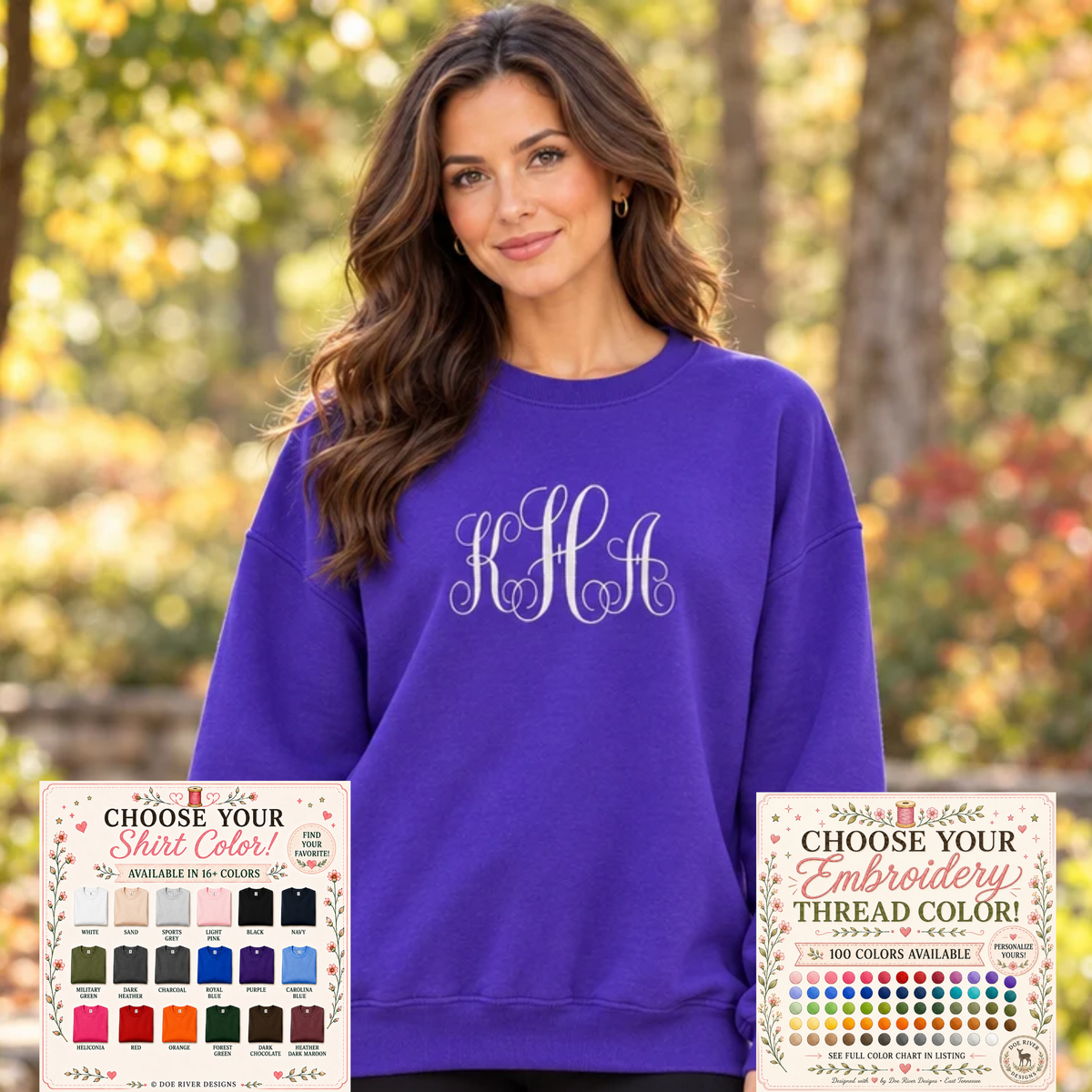 Custom Embroidered Monogram Sweatshirt