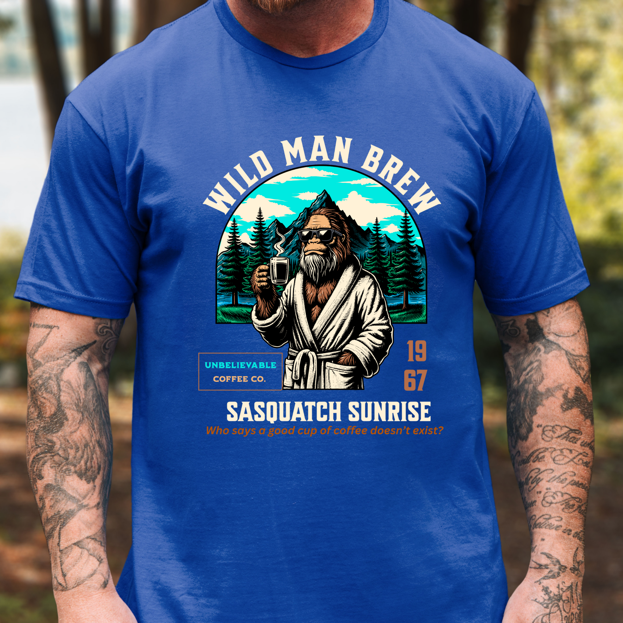 Sasquatch Coffee T-Shirt for Men | Wild Man Brew Bigfoot Tee