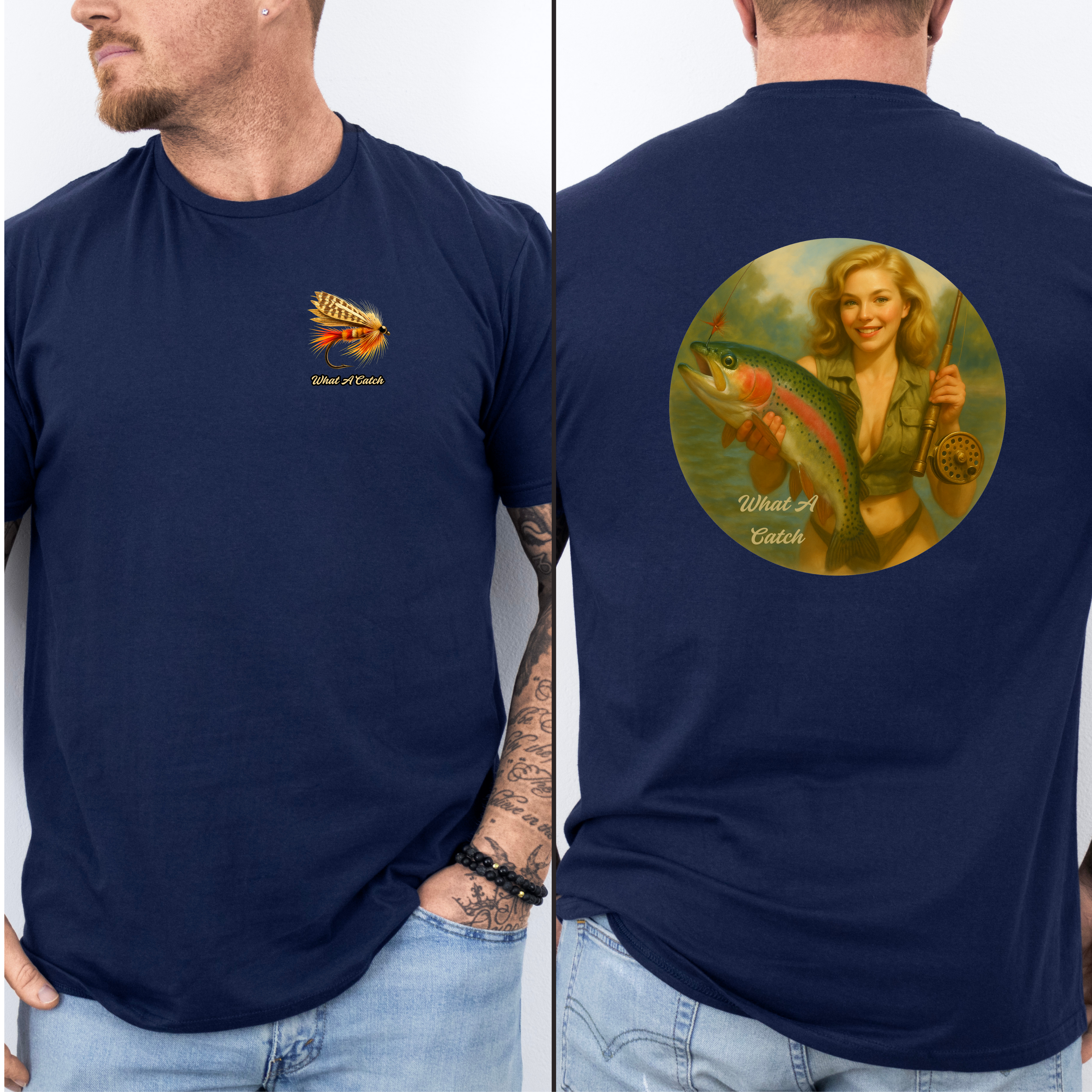 What A Catch Vintage Inspired Trout T-Shirt - Retro Fishing Tee