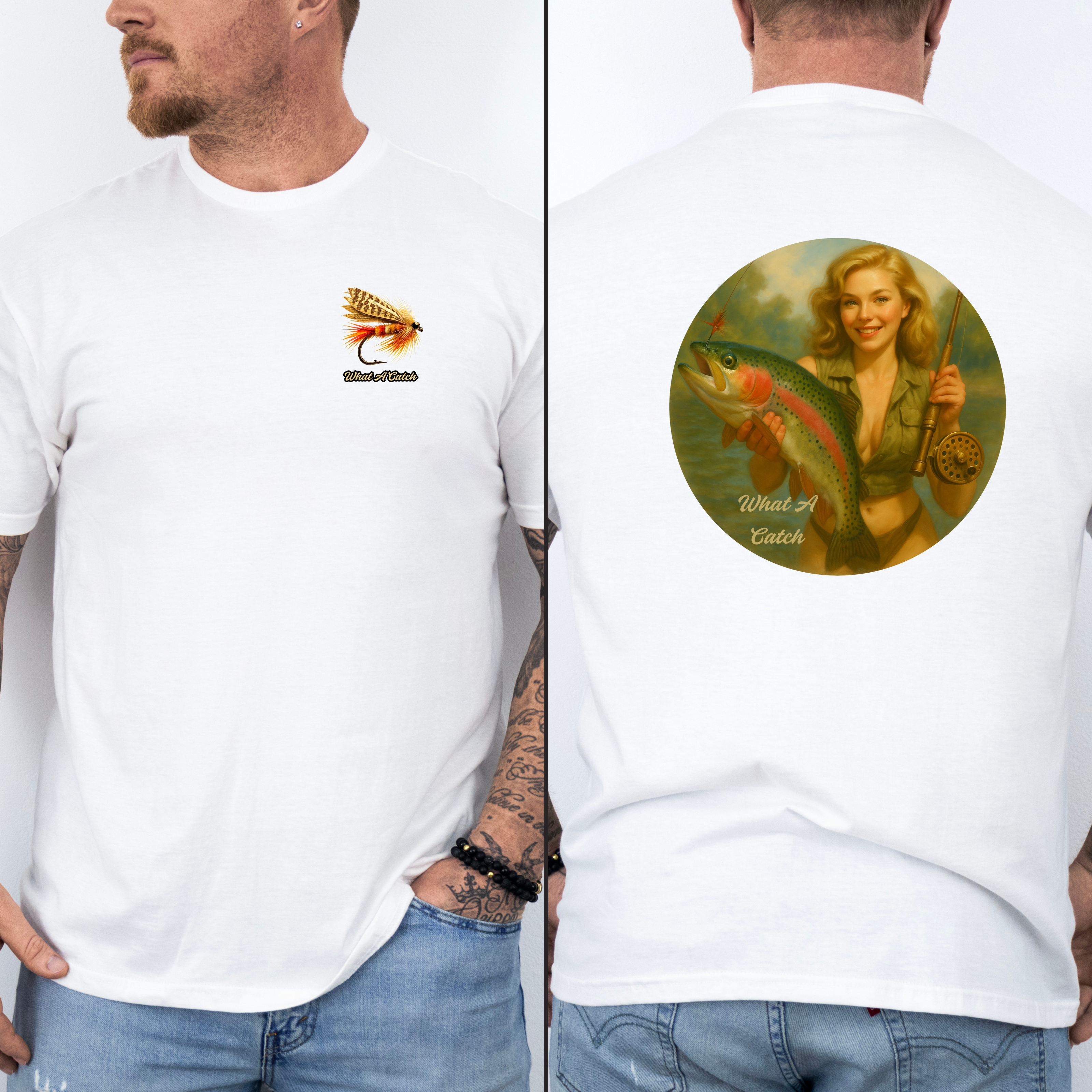 What A Catch Vintage Inspired Trout T-Shirt - Retro Fishing Tee