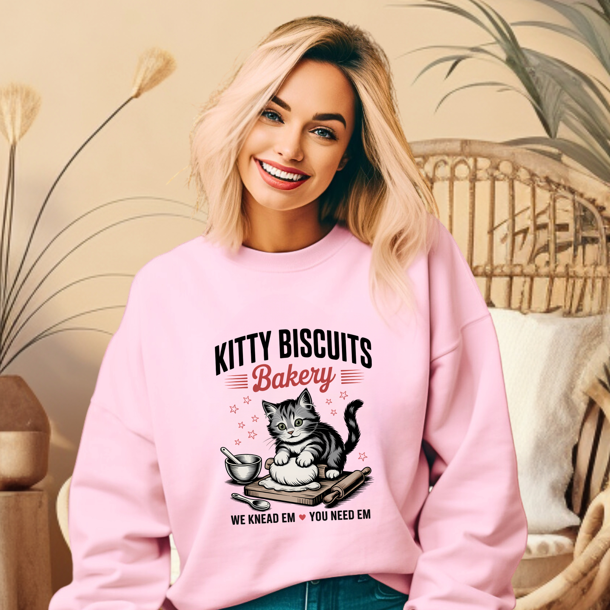 Kitty Biscuit Bakery Sweatshirt - Cat Lover Gift