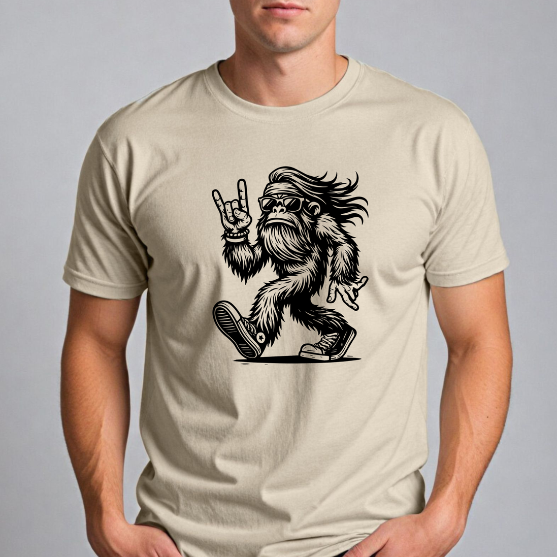 Cool Yeti with Peace Sign T-Shirt - Yeti Wearing Sunglasses Tee