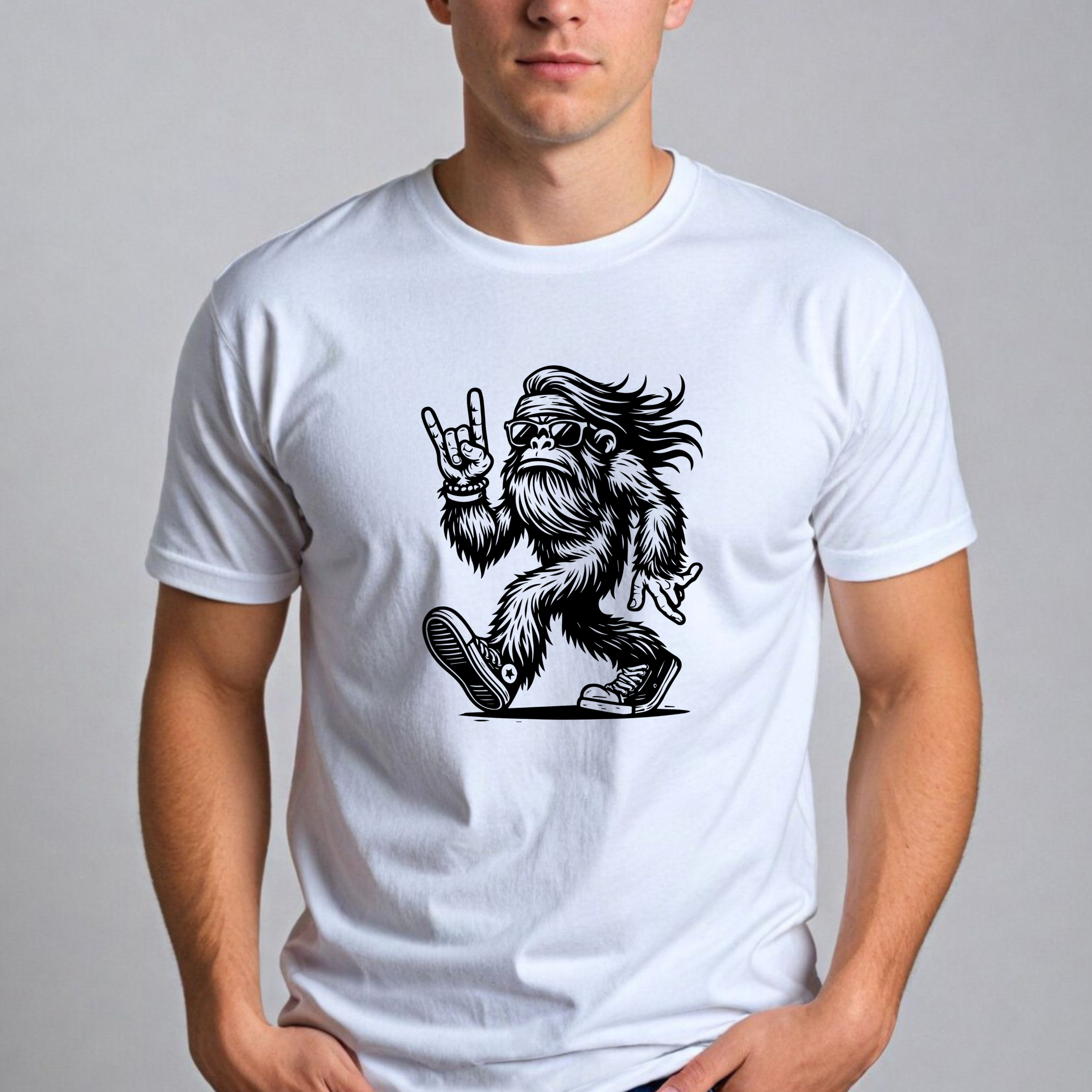Cool Yeti with Peace Sign T-Shirt - Yeti Wearing Sunglasses Tee