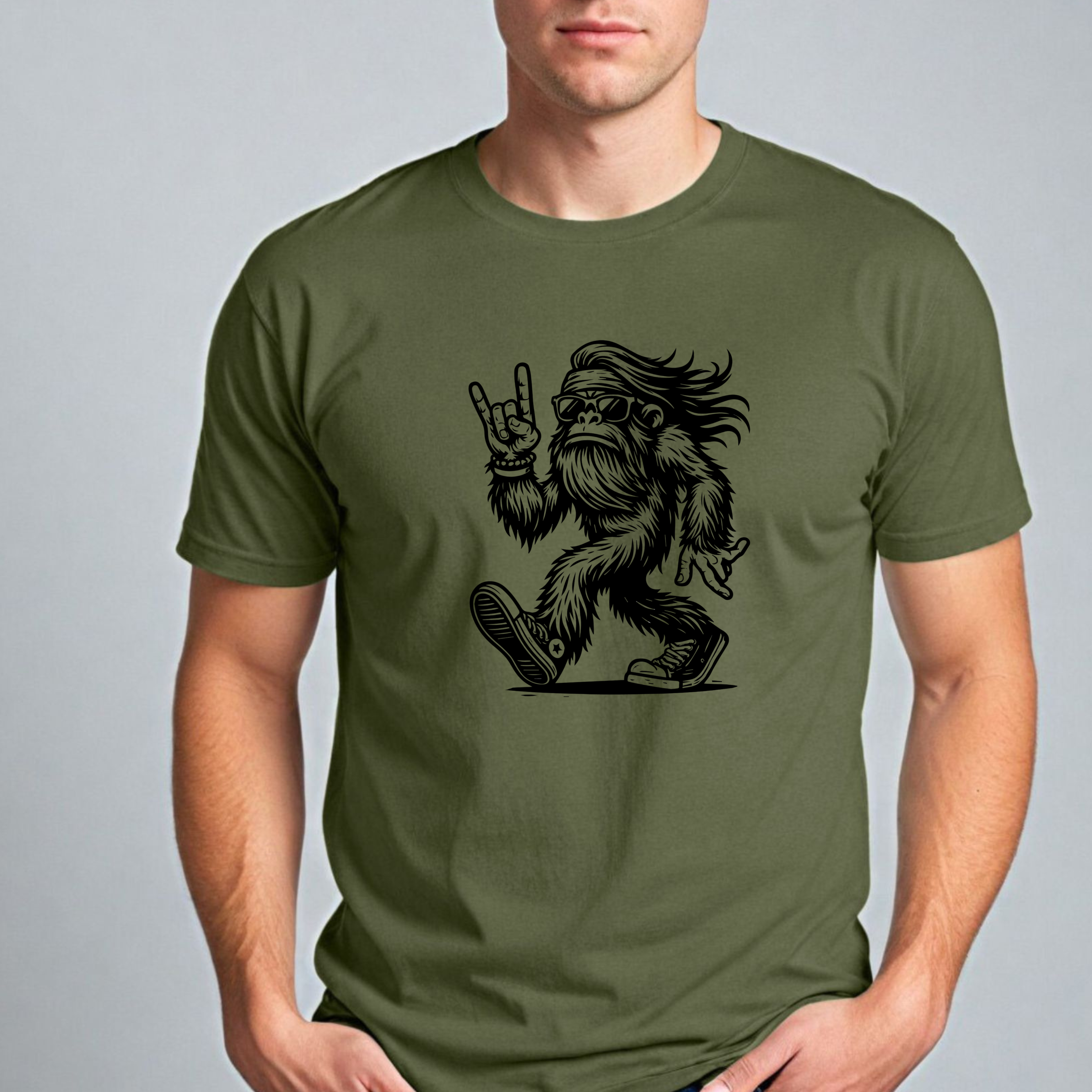 Cool Yeti with Peace Sign T-Shirt - Yeti Wearing Sunglasses Tee