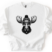 Moose with Sunglasses Sweatshirt - Mountain Theme Crewneck